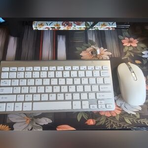 Wireless White Keyboard and Mouse Set